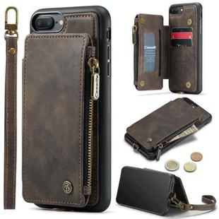 For iPhone 7 Plus / 8 Plus CaseMe C20 Multifunctional RFID Leather Phone Case(Dark Coffee)