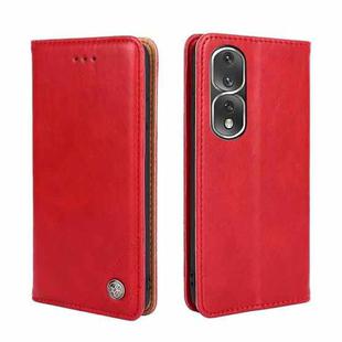 For Honor 80 Pro Non-Magnetic Retro Texture Flip Leather Phone Case(Red)