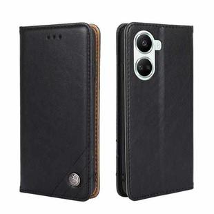 For Huawei nova 10 SE Non-Magnetic Retro Texture Flip Leather Phone Case(Black)