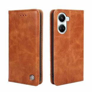For Huawei nova 10 SE Non-Magnetic Retro Texture Flip Leather Phone Case(Brown)