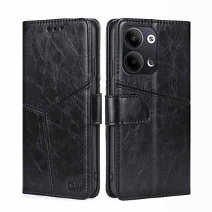 For OPPO Reno9 5G / Reno9 Pro 5G Geometric Stitching Horizontal Flip Leather Phone Case(Black)