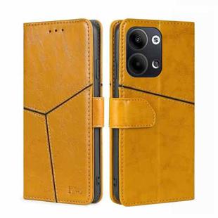 For OPPO Reno9 5G / Reno9 Pro 5G Geometric Stitching Horizontal Flip Leather Phone Case(Yellow)