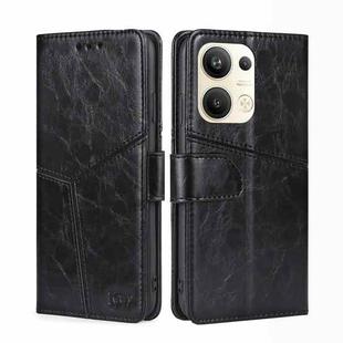 For OPPO Reno9 Pro+ 5G Geometric Stitching Horizontal Flip Leather Phone Case(Black)