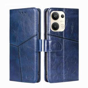 For OPPO Reno9 Pro+ 5G Geometric Stitching Horizontal Flip Leather Phone Case(Blue)