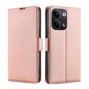 For OPPO Reno9 5G / Reno9 Pro 5G Ultra-thin Voltage Side Buckle Horizontal Flip Leather Phone Case(Rose Gold)