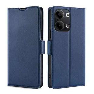 For OPPO Reno9 5G / Reno9 Pro 5G Ultra-thin Voltage Side Buckle Horizontal Flip Leather Phone Case(Blue)