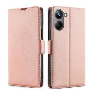 For Realme 10 Pro 5G Ultra-thin Voltage Side Buckle Horizontal Flip Leather Phone Case(Rose Gold)