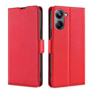 For Realme 10 Pro 5G Ultra-thin Voltage Side Buckle Horizontal Flip Leather Phone Case(Red)