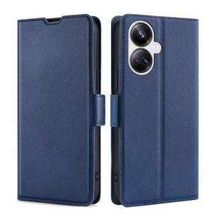 For Realme 10 Pro+ 5G Ultra-thin Voltage Side Buckle Horizontal Flip Leather Phone Case(Blue)