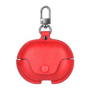 For Huawei FreeBuds Pro 2 Business Leather Earphone Protective Case with Hook(Red)