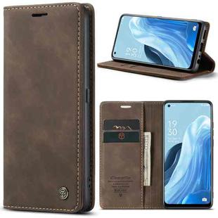 For OPPO Reno7 4G Indonesia/F21 Pro 4G/Reno8 4G CaseMe 013 Multifunctional Horizontal Flip Leather Phone Case(Coffee)