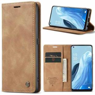 For OPPO Reno7 4G Indonesia/F21 Pro 4G/Reno8 4G CaseMe 013 Multifunctional Horizontal Flip Leather Phone Case(Brown)