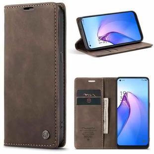 For OPPO Reno8 5G Global CaseMe 013 Multifunctional Horizontal Flip Leather Phone Case(Coffee)