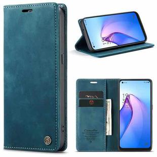 For OPPO Reno8 5G Global CaseMe 013 Multifunctional Horizontal Flip Leather Phone Case(Blue)
