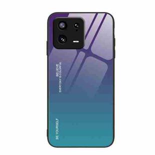 For Xiaomi 13 Pro Gradient Color Glass Phone Case(Aurora Blue)