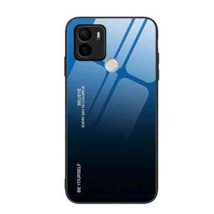 For Xiaomi Redmi A1+ Gradient Color Glass Phone Case(Blue Black)