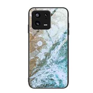 For Xiaomi 13 Marble Pattern Glass Phone Case(Beach)