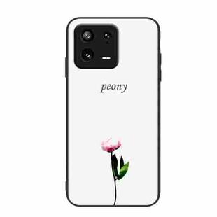 For Xiaomi 13 Colorful Painted Glass Phone Case(Peony)