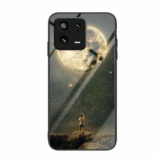 For Xiaomi 13 Colorful Painted Glass Phone Case(Moon)