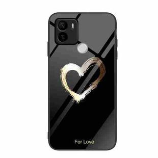 For Xiaomi Redmi A1+ Colorful Painted Glass Phone Case(Black Love)