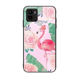 For Xiaomi Redmi A1+ Colorful Painted Glass Phone Case(Flamingo)