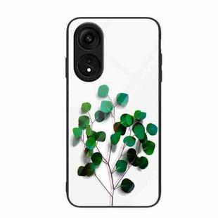 For OPPO A1 Pro Colorful Painted Glass Phone Case(Sapling)