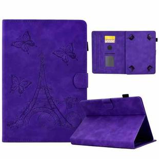 For 7 inch Tablets Tower Embossed Leather Tablet Case(Purple)