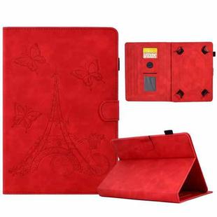 For 7 inch Tablets Tower Embossed Leather Tablet Case(Red)