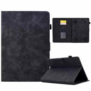 For 8 inch Tablets Tower Embossed Leather Tablet Case(Black)