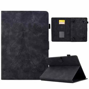 For 10 inch Tablets Tower Embossed Leather Tablet Case(Black)