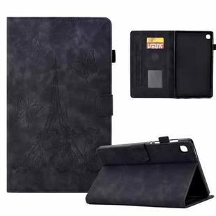 For Samsung Galaxy Tab A7 Lite Tower Embossed Leather Tablet Case(Black)