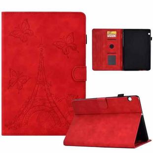 For Huawei MediaPad T5 Tower Embossed Leather Tablet Case(Red)