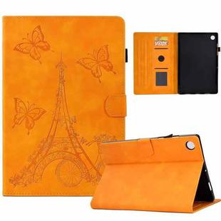 For Huawei MatePad T 10s Tower Embossed Leather Tablet Case(Khaki)