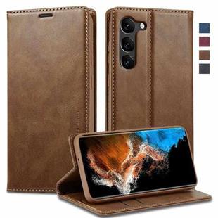 For Samsung Galaxy S23+ 5G LC.IMEEKE RFID Anti-theft Leather Phone Case(Brown)