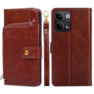 For OPPO Reno9 5G / Reno9 Pro 5G Zipper Bag Leather Phone Case(Brown)