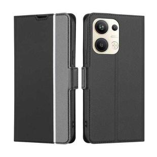 For OPPO Reno9 Pro+ 5G Twill Texture Side Button Leather Phone Case(Black)