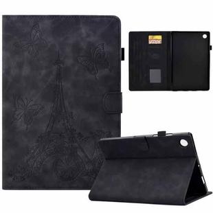 For Samsung Galaxy Tab A8 10.5 2021 X205 Tower Embossed Leather Smart Tablet Case(Black)