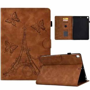 For iPad 10.2 2021/2020/2019 / 10.5 2019/2017 Tower Embossed Leather Smart Tablet Case(Brown)