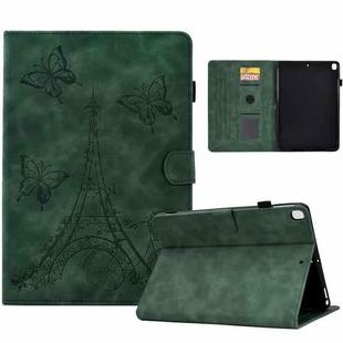 For iPad 10.2 2021/2020/2019 / 10.5 2019/2017 Tower Embossed Leather Smart Tablet Case(Green)