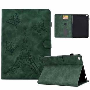 For iPad Air / Air 2 / 9.7 2017 / 9.7 2018 Tower Embossed Leather Smart Tablet Case(Green)