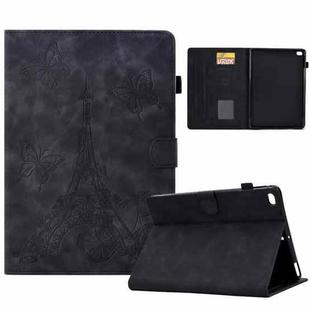 For iPad Air / Air 2 / 9.7 2017 / 9.7 2018 Tower Embossed Leather Smart Tablet Case(Black)
