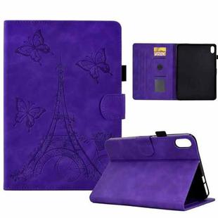 For iPad mini 6 Tower Embossed Leather Smart Tablet Case(Purple)