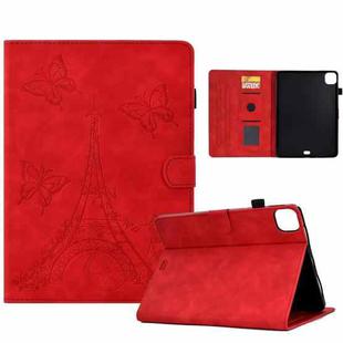 For iPad Pro 11 2021/2020/2018 / Air 10.9 2020 Tower Embossed Leather Smart Tablet Case(Red)