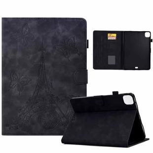 For iPad Pro 11 2021/2020/2018 / Air 10.9 2020 Tower Embossed Leather Smart Tablet Case(Black)