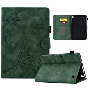 For Amazon Kindle Fire HD8 2022/2020 Tower Embossed Leather Smart Tablet Case(Green)
