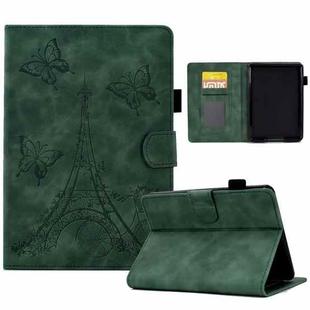 For Amazon Kindle Paperwhite 4/3/2/1 Tower Embossed Leather Smart Tablet Case(Green)
