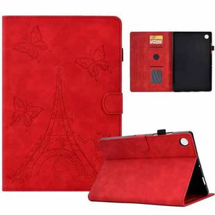 For Lenovo Tab M10 Plus 3rd Gen Tower Embossed Leather Smart Tablet Case(Red)