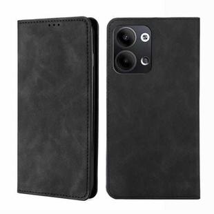 For OPPO Reno9 5G / Reno9 Pro 5G Skin Feel Magnetic Horizontal Flip Leather Phone Case(Black)