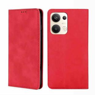 For OPPO Reno9 Pro+ 5G Skin Feel Magnetic Horizontal Flip Leather Phone Case(Red)