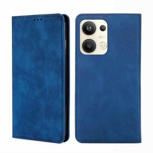 For OPPO Reno9 Pro+ 5G Skin Feel Magnetic Horizontal Flip Leather Phone Case(Blue)